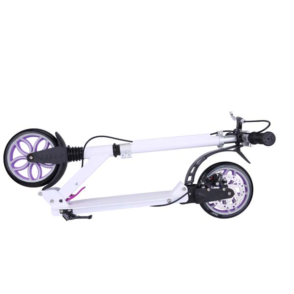 Adult folding scooter with front and rear suspension